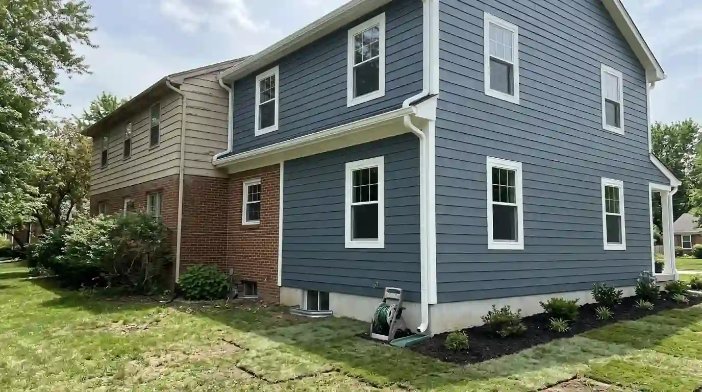 New addition painted to match the older house